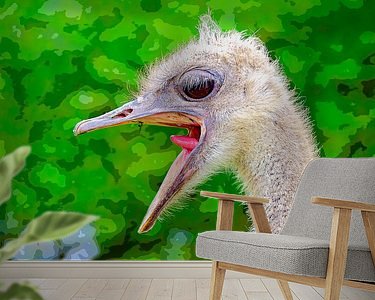 Voorbeeld van het werk in een kamer