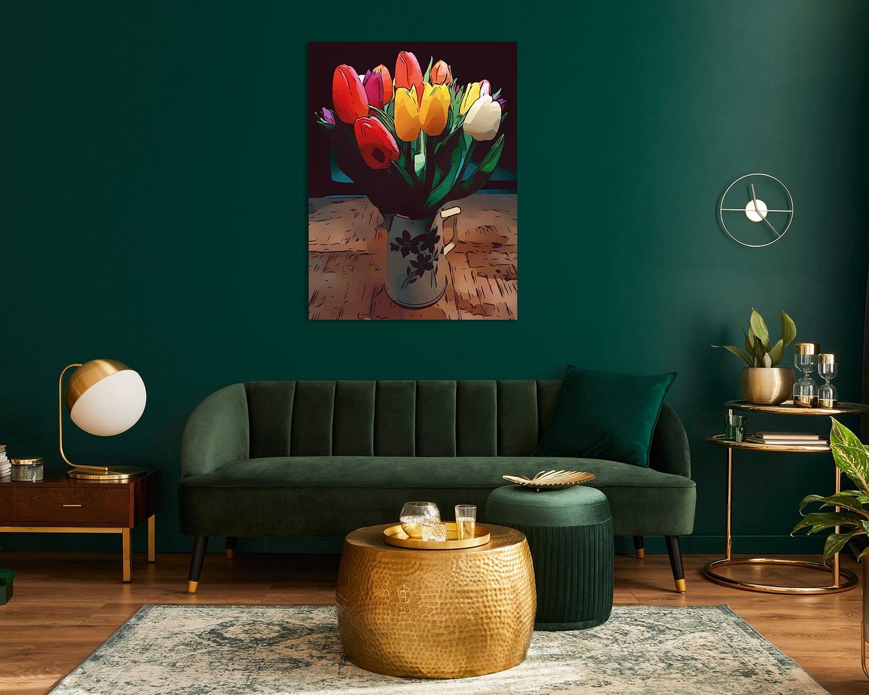 Voorbeeld van het werk in een kamer