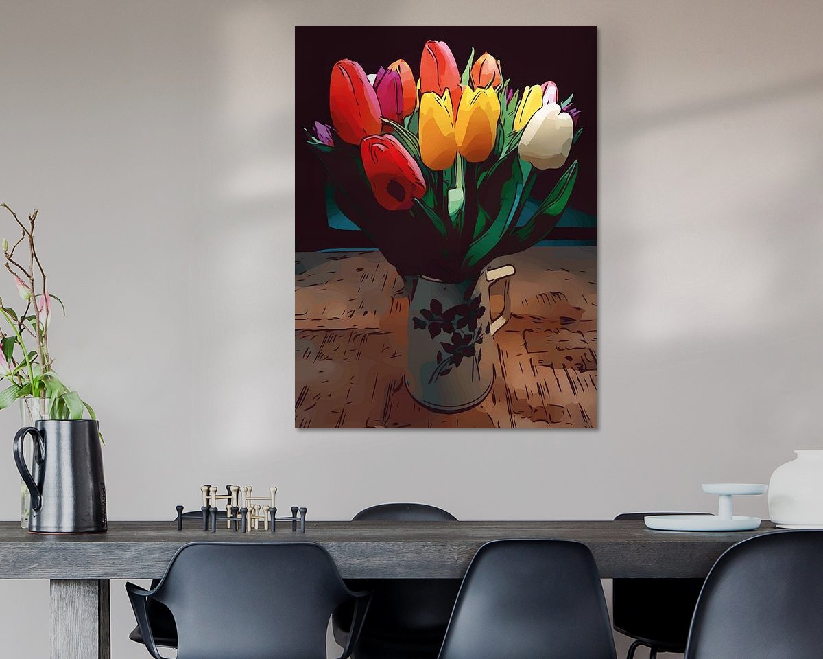 Voorbeeld van het werk in een kamer