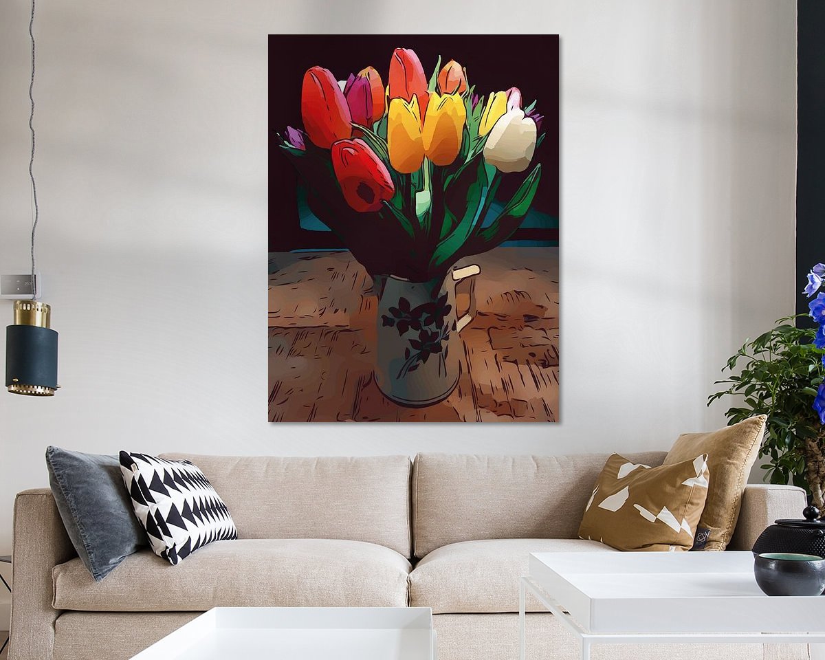 Voorbeeld van het werk in een kamer