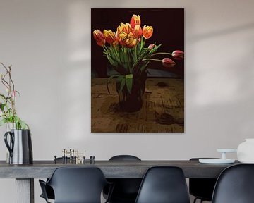 Blumenposter –  Orangene Tulpen von Robert Biedermann