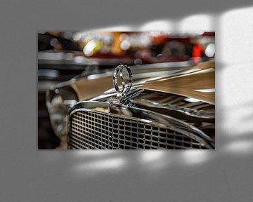 Grille en radiator ornament op een Studebaker van autofotografie nederland