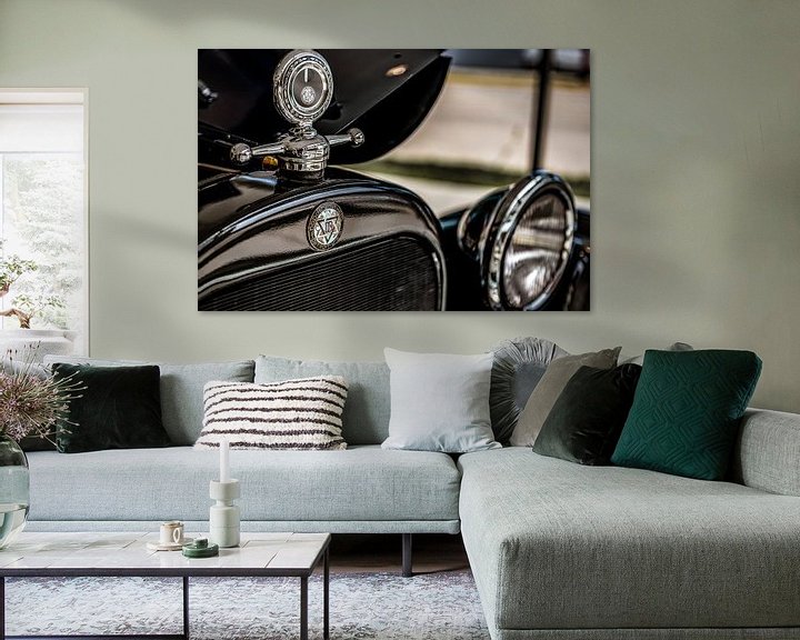 Sfeerimpressie: Grille logo en hood ornament van een Dodge Brothers Detroit USA van autofotografie nederland