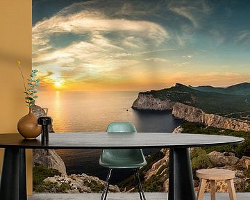 Sunset in the bay near Alghero - Sardinia by Damien Franscoise