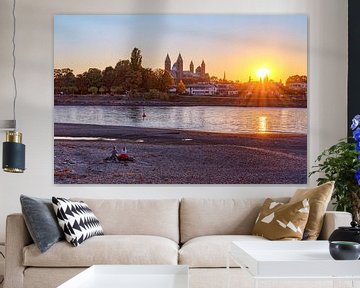 Sunset on the Rhine at Speyer by Uwe Ulrich Grün
