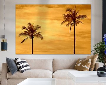 Palm tree sunset van De Rover