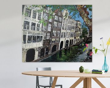 De Oudegracht in Utrecht vanaf de Gaardbrug sur Wouter Bisschop