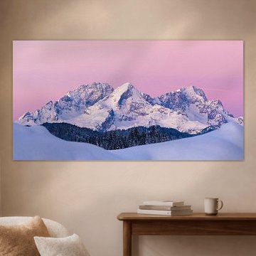Les montagnes du Wetterstein sous leur manteau d'hiver sur Manfred Schmierl