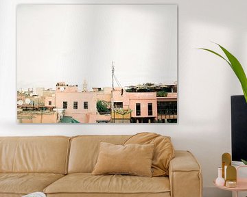 Place des Epices | Dakterrassen in Marrakech Marokko | Fine art reisfotografie print van Raisa Zwart