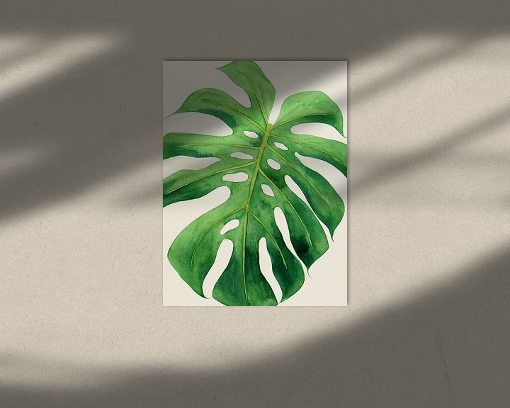 Sfeerimpressie: Philodendron monstera blad nr 1 van Natalie Bruns