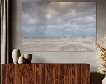 Stormachtig strand van Schiermonnikoog