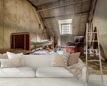 Voorbeeld van het werk in een kamer