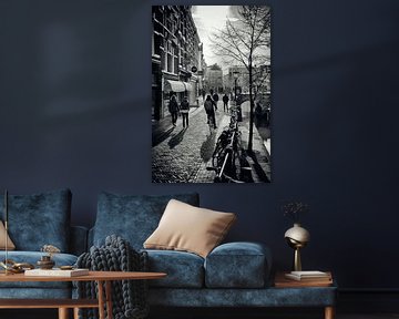 Strassenfotografie in Utrecht, Niederlande in Schwarz-weiss. von De Utrechtse Grachten