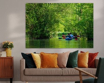 Canoes and water in the Spreewald area, Germany by Rico Ködder