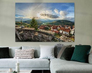 Vue sur la vallée du Neckar en direction de Heidelberg