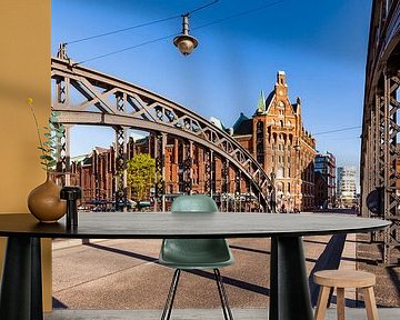 Brooks bridge at the Speicherstadt in Hamburg by Werner Dieterich