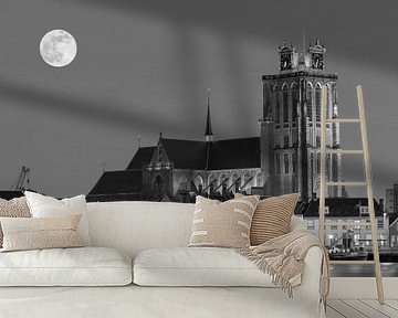 Skyline von Dordrecht bei Nacht von Ilya Korzelius