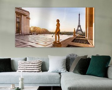 Place du Trocadéro en de Eiffeltoren in Parijs van Werner Dieterich