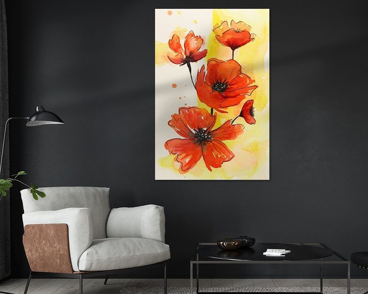 Voorbeeld van het werk in een kamer