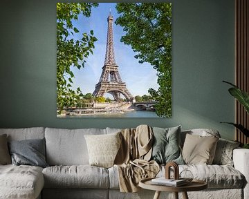 PARIJS Eiffeltoren & Seine van Melanie Viola