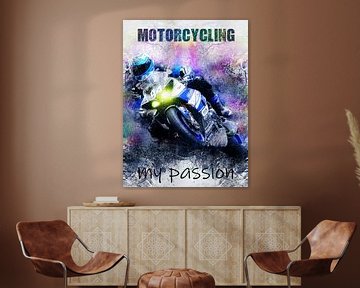 motorfiets van Printed Artings