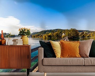 Footpath over Rhine river to Werd Island, Lake Constance, Switzerland by Werner Dieterich