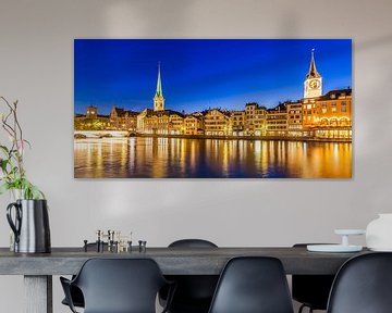 Cityscape of Zurich at night by Werner Dieterich