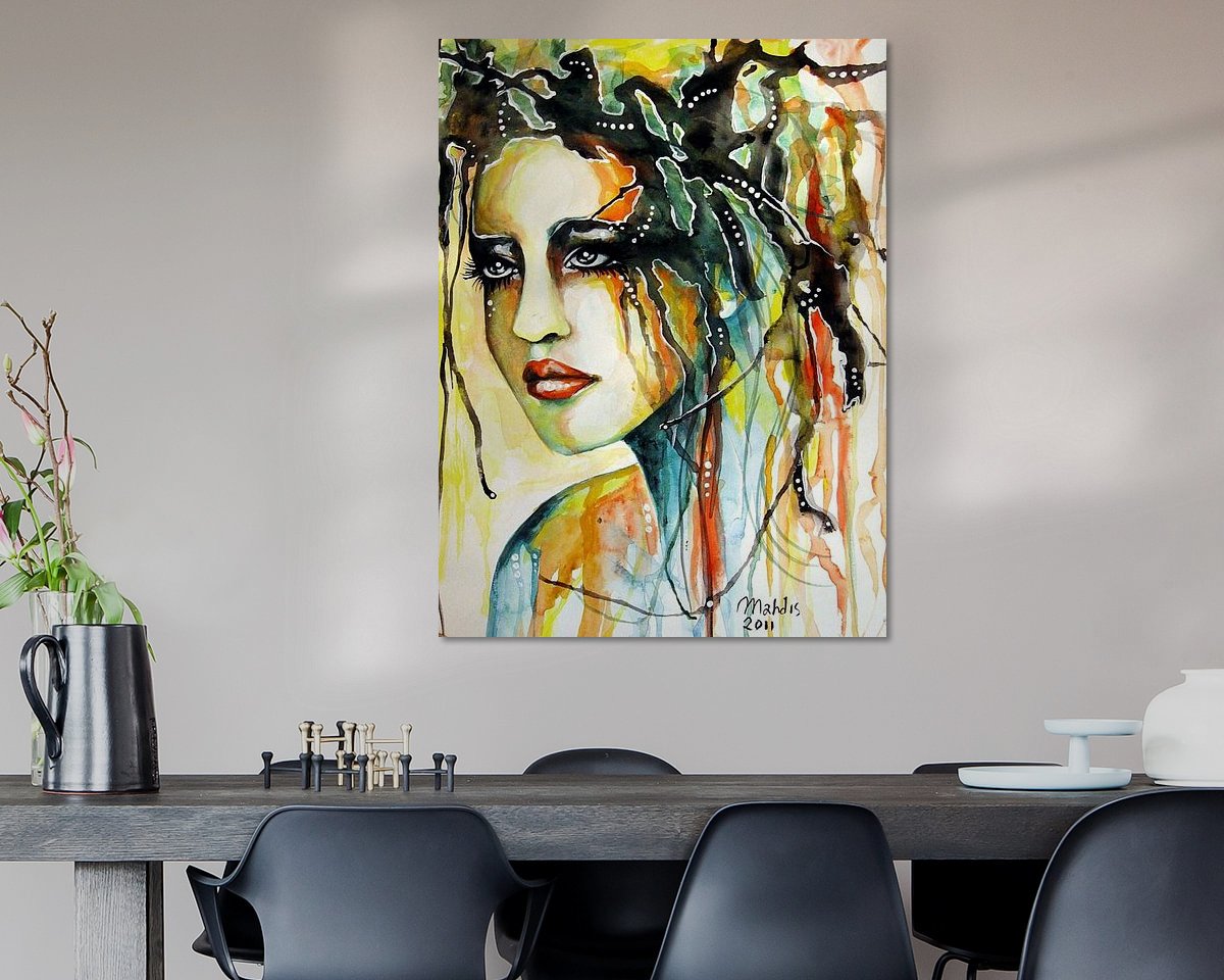 Voorbeeld van het werk in een kamer