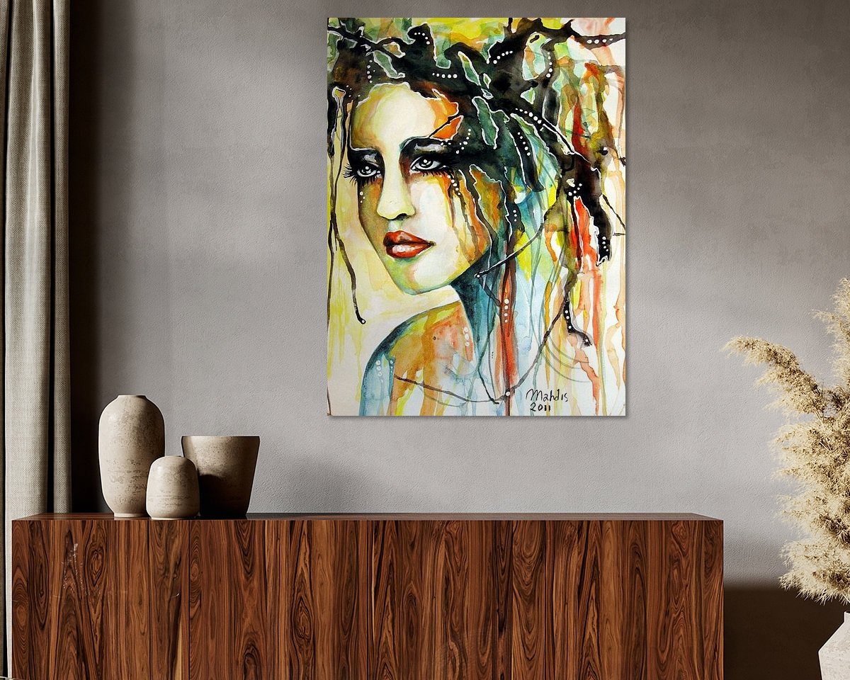 Voorbeeld van het werk in een kamer