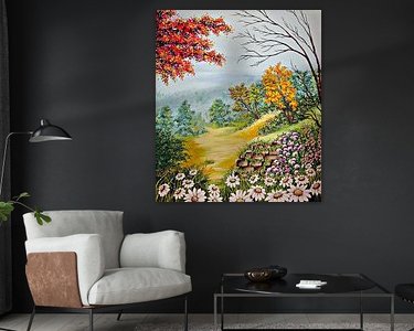 Voorbeeld van het werk in een kamer
