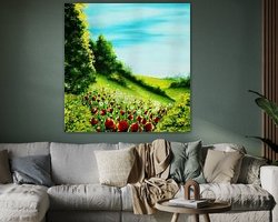 Voorbeeld van het werk in een kamer