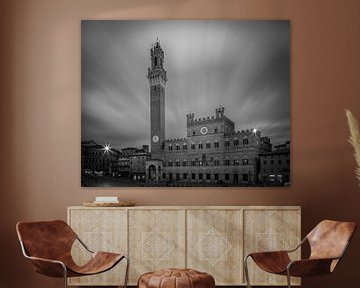 Palazzo Pubblico - Siena - long exposure - B&W