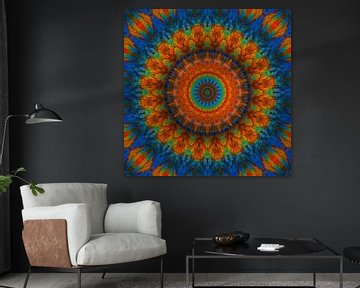 Mandala blauw van Marion Tenbergen