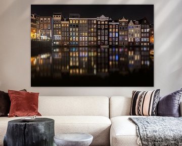Reflets de la ville d'Amsterdam la nuit von iPics Photography