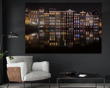 Reflets de la ville d'Amsterdam la nuit von iPics Photography