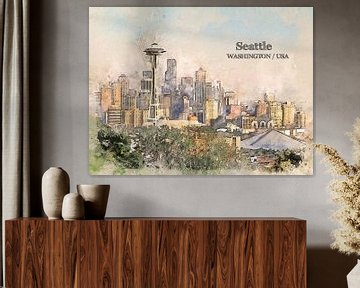 Seattle by Printed Artings