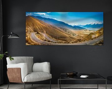 Panorama route through the mountains of Tibet by Rietje Bulthuis