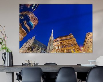 The Stephansplatz square in Vienna at night by Werner Dieterich