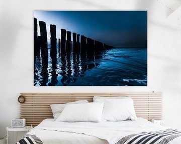 sunset on the beach in Domburg (blue) by Marjolijn van den Berg