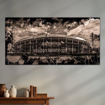 Feijenoord ART Rotterdam Stadion "De Kuip" Sepia von MS Fotografie | Marc van der Stelt