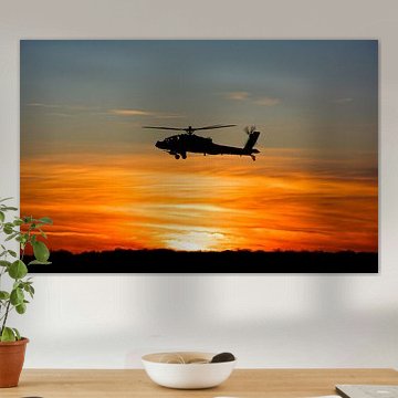 AH 64D Klu Deelen zonsondergang