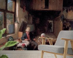 Voorbeeld van het werk in een kamer