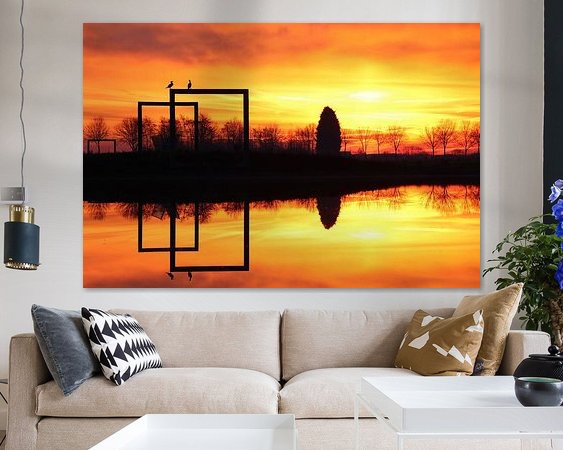 Voorbeeld van het werk in een kamer