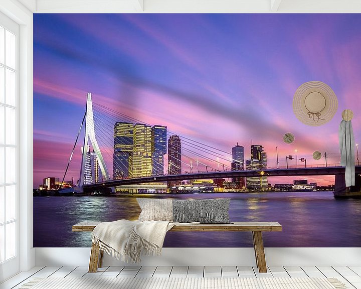 Sfeerimpressie behang: Schoonheid boven Rotterdam van Sjoerd Mouissie