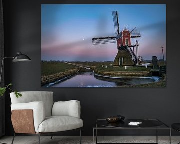 windmill with earth shadow by Menno van der Haven