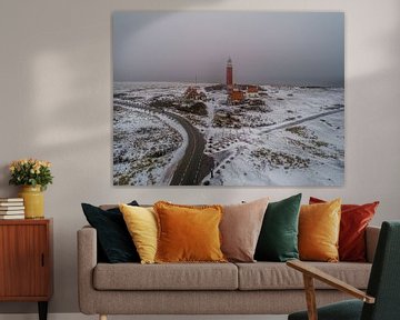 Winter op Texel - Vuurtoren Eierland van Texel360Fotografie Richard Heerschap