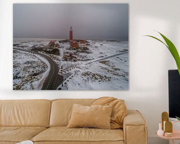 Winter auf Texel - Leuchtturm Eierland von Texel360Fotografie Richard Heerschap