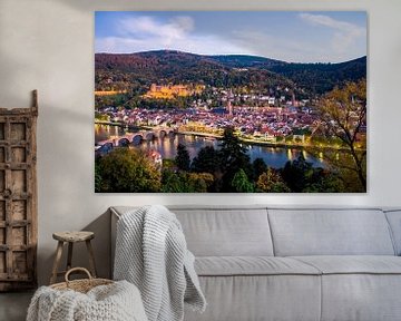 Cityscape of Heidelberg in Germany at night by Werner Dieterich