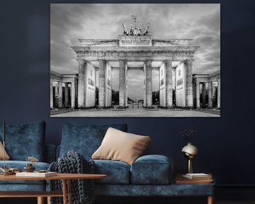 Brandenburger Tor Berlin in zwart-wit van Michael Valjak