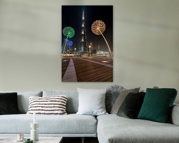 Dandelions and the Burj Khalifa by Peter Korevaar